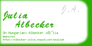 julia albecker business card